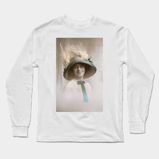 Edwardian lady in a picture hat Long Sleeve T-Shirt